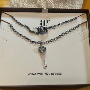 BP Elegant Crown Key Necklace with Hematite Plating